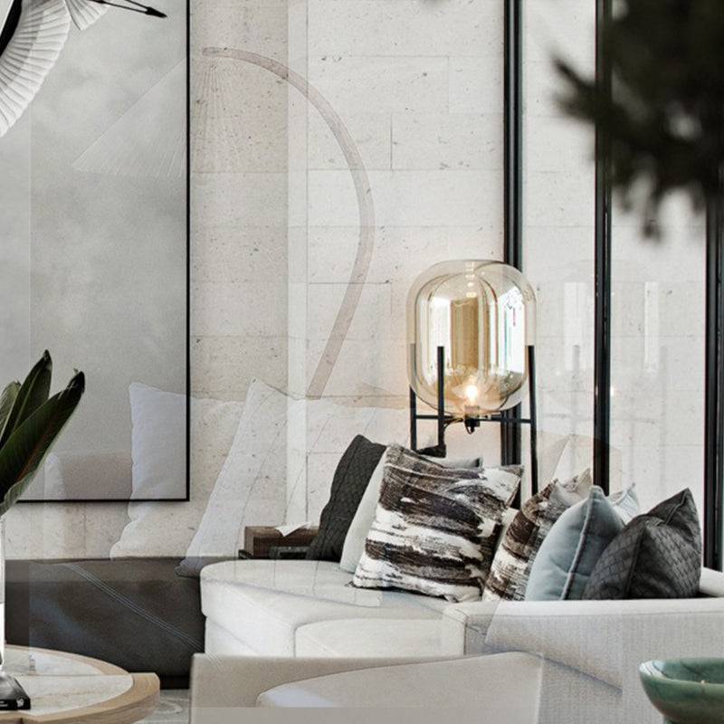 Moderne bureaulamp huishoudelijke bureauverlichting met glazen schaduw voor slaapkamerstudieruimte