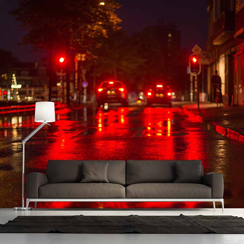 Urban Transportation Mildew Resistant Mural Wallpaper Sleeping Room Wall Mural