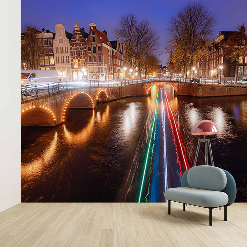 Environment Friendly Resistant Mural Wallpaper Urban Landscape Living Room Wall Mural