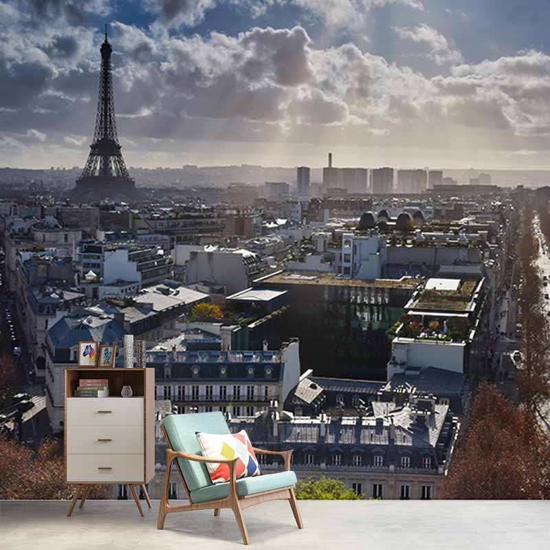 Environment Friendly Resistant Mural Wallpaper Urban Landscape Living Room Wall Mural