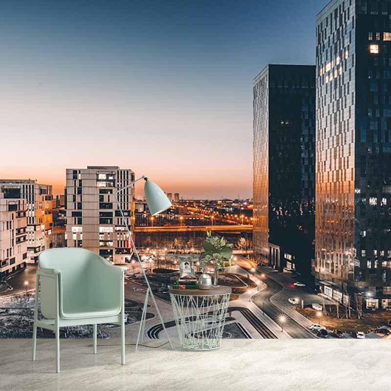 Stain Resistant Photography Wall Mural Wallpaper Urban Landscape Sitting Room Wall Mural