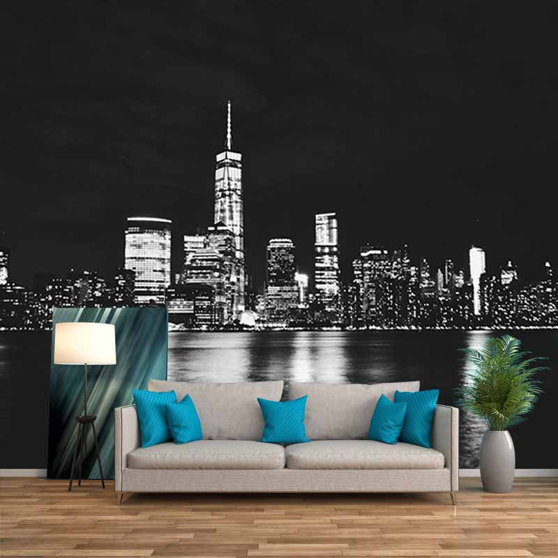 Modern Style Wall Mural Wallpaper Urban Transportation Sitting Room Wall Mural