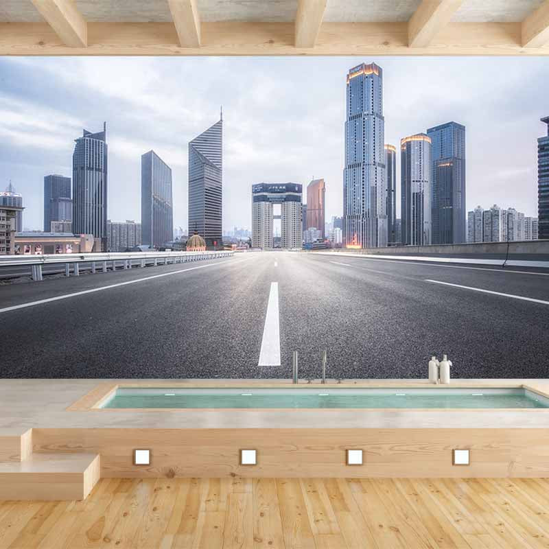 Modern Style Wall Mural Wallpaper Urban Transportation Sitting Room Wall Mural