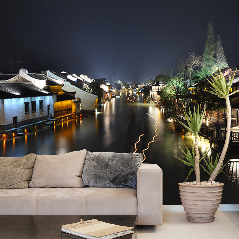 Town Scenery Photography Environment Friendly Mural Wallpaper Bedroom Wall Mural