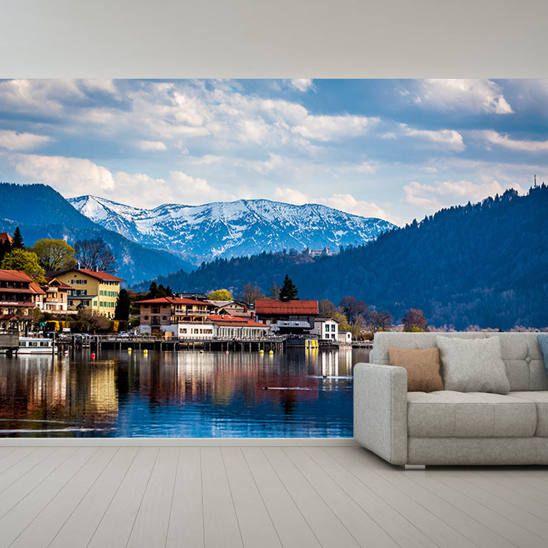 Eco-friendly Wall Mural Wallpaper Town Scenery Photography Sitting Room Wall Mural