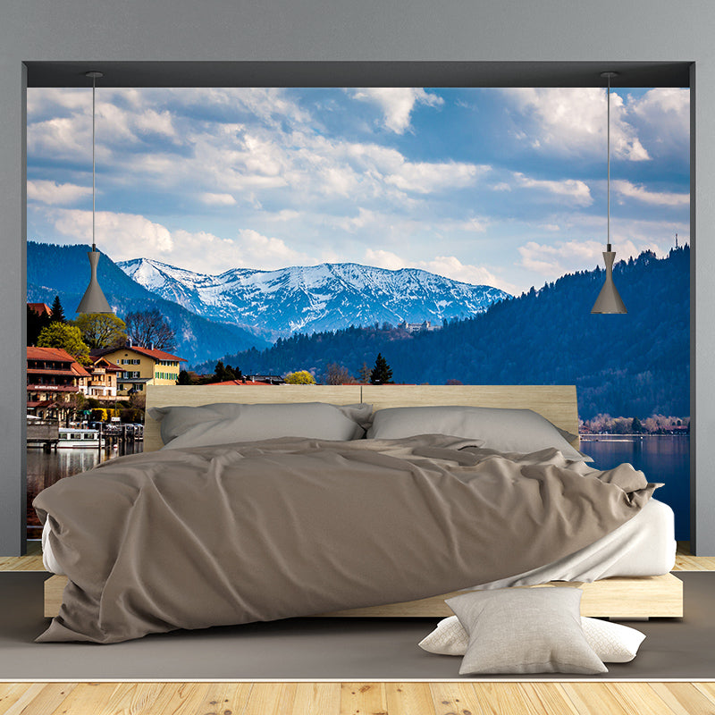 Eco-friendly Wall Mural Wallpaper Town Scenery Photography Sitting Room Wall Mural