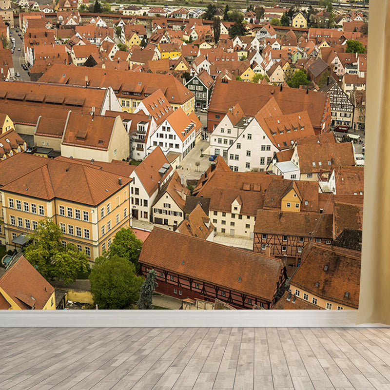 Eco-friendly Wall Mural Wallpaper Town Scenery Photography Sitting Room Wall Mural