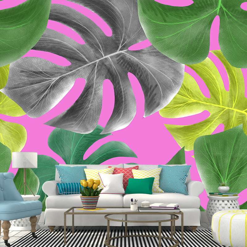 Illustration Stain Resistant Mural Wallpaper Plants Living Room Wall Mural