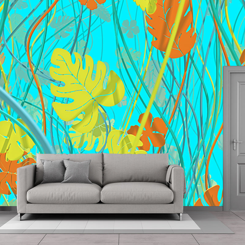 Illustration Stain Resistant Mural Wallpaper Plants Living Room Wall Mural
