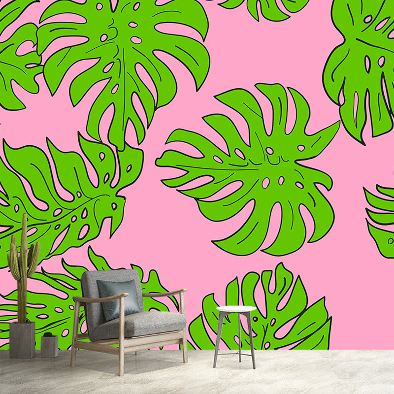 Illustration Stain Resistant Mural Wallpaper Plants Living Room Wall Mural