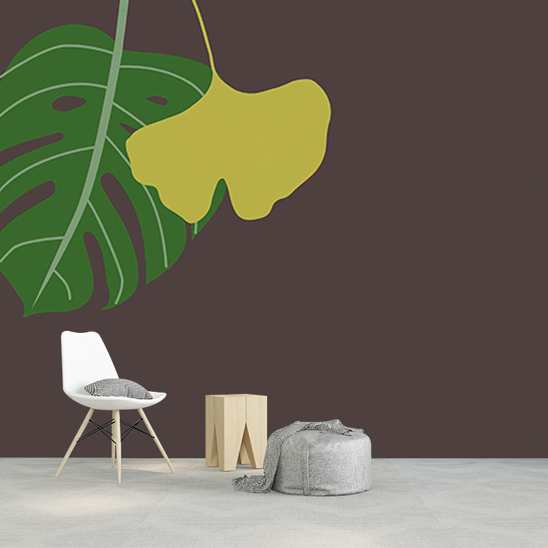 Illustration Stain Resistant Mural Wallpaper Plants Living Room Wall Mural