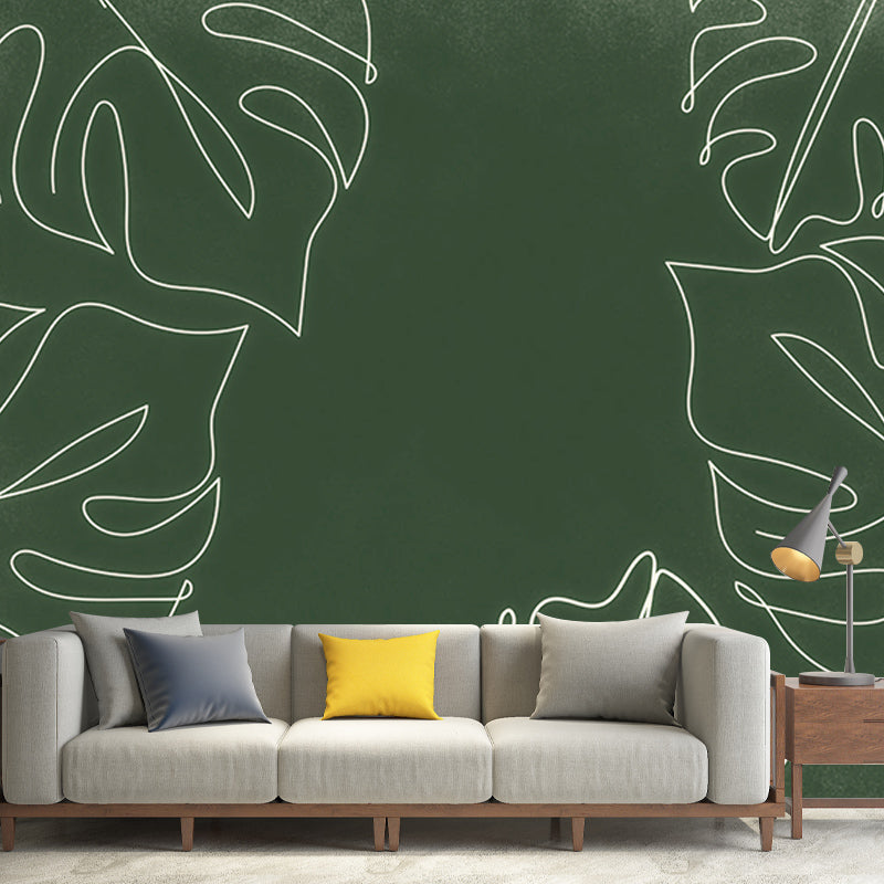 Monstera Resistant Mural Wallpaper Environment Friendly Sleeping Room Wall Mural