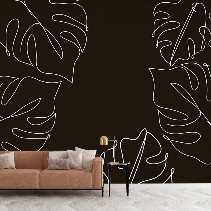 Monstera Resistant Mural Wallpaper Environment Friendly Sleeping Room Wall Mural