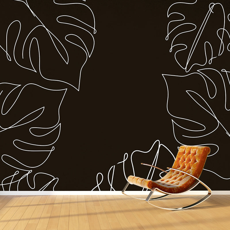 Monstera Resistant Mural Wallpaper Environment Friendly Sleeping Room Wall Mural