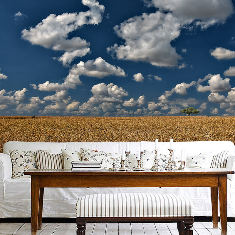 Decorative Wall Mural Wallpaper Wheat Field Sitting Room Wall Mural