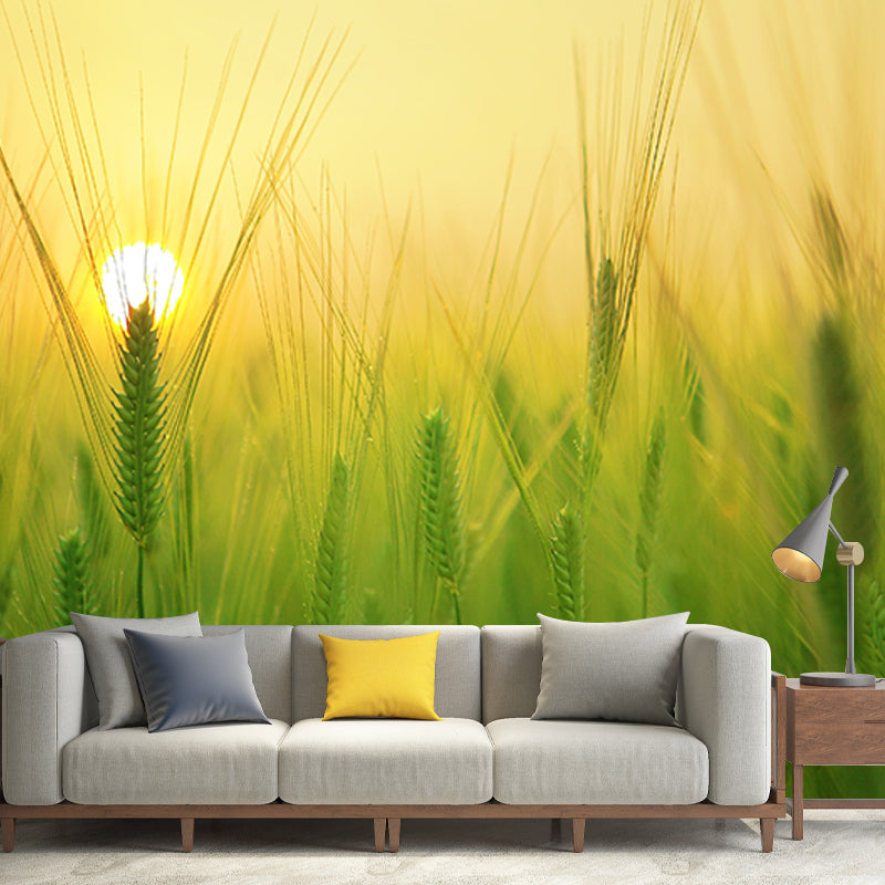 Decorative Wall Mural Wallpaper Wheat Field Sitting Room Wall Mural