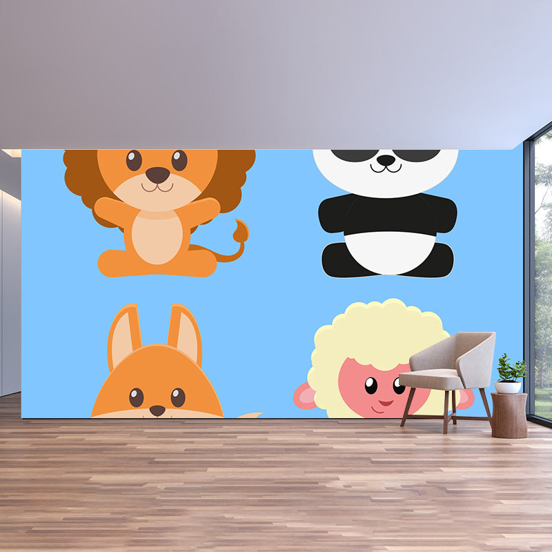 Beautiful Wallpaper Cartoon Animals Illustration Mural Indoor Wall Mural