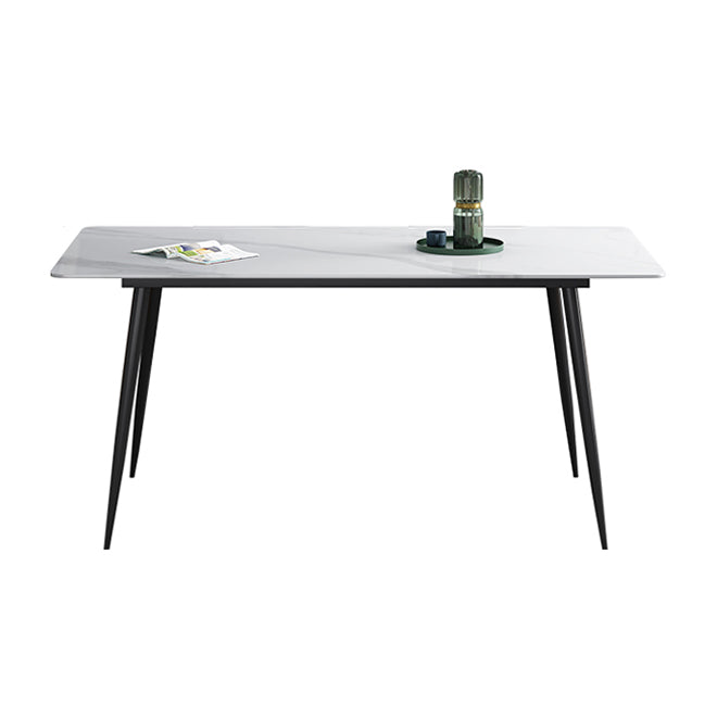 Rectangle Shape Industrial Style Dining Table Sintered Stone Fixed Table for Restaurant