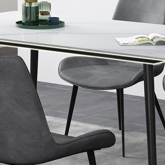 Rectangle Shape Industrial Style Dining Table Sintered Stone Fixed Table for Restaurant