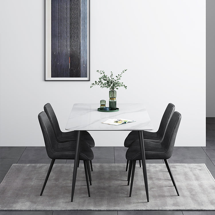 Rectangle Shape Industrial Style Dining Table Sintered Stone Fixed Table for Restaurant