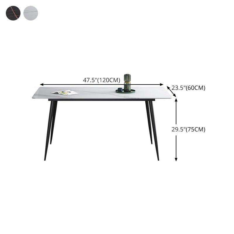 Rectangle Shape Industrial Style Dining Table Sintered Stone Fixed Table for Restaurant