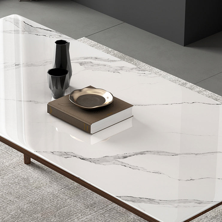 Mesa de comedor con tapa de piedra, mesa de comedor rectangular de cocina con 4 patas de madera