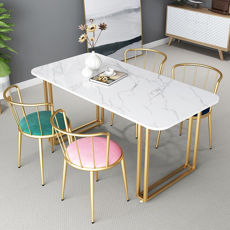 Mesa de comedor con pedestal doble, muebles rectangulares de lujo tradicionales