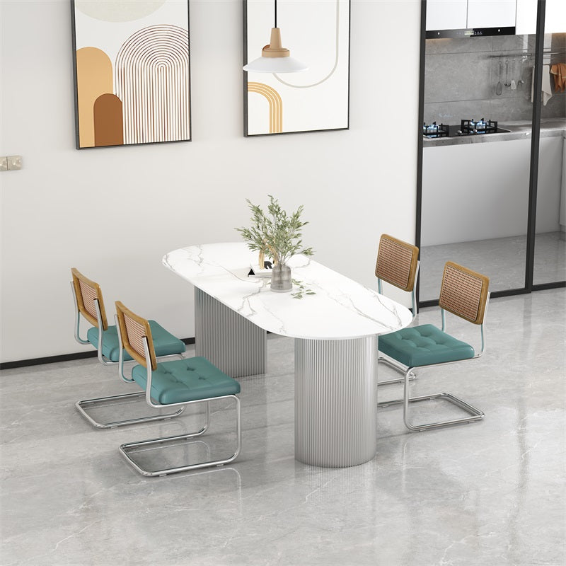 Sintered Stone Dining Table White Modern Dining Table for Kitchen
