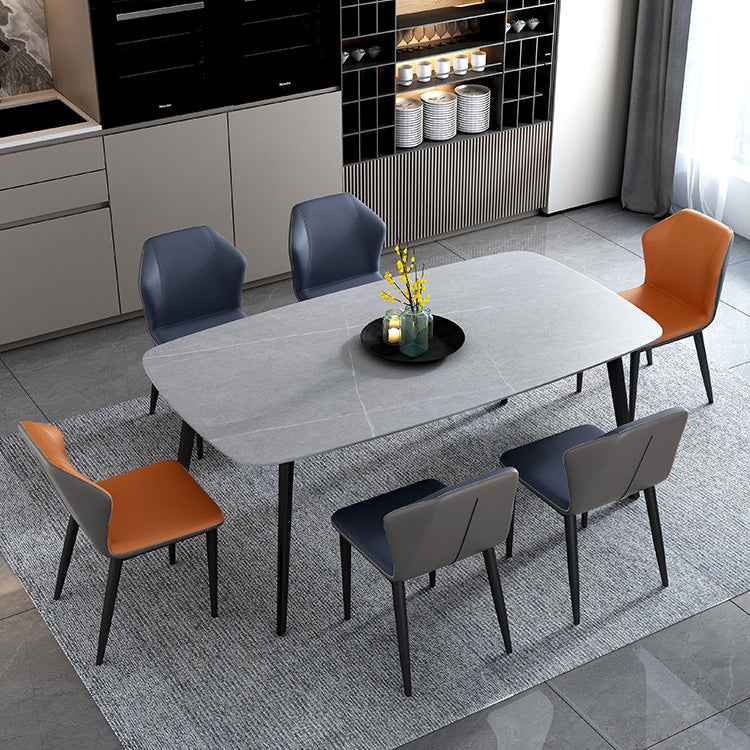 Industrial Style Dining Site Table Rectangle Stone Furniture with 4 Legs