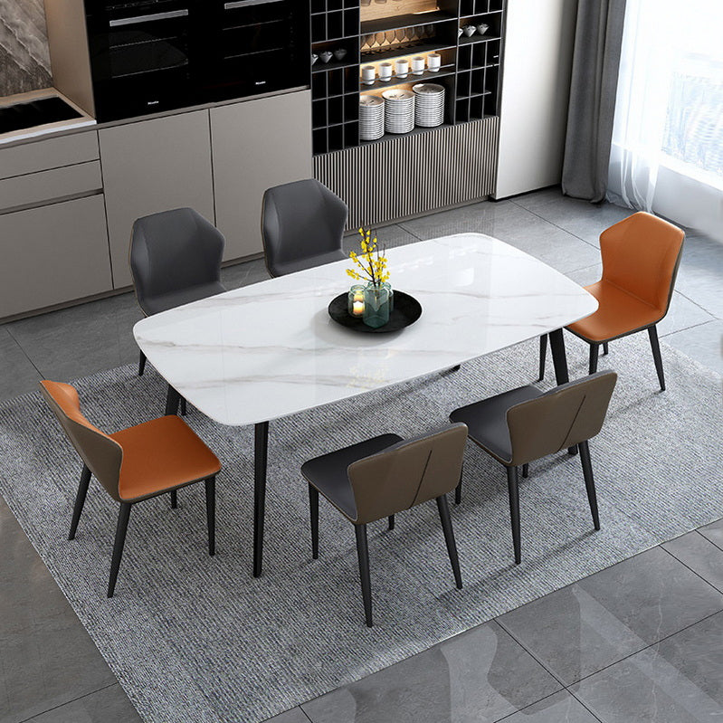 Industrial Style Dining Site Table Rectangle Stone Furniture with 4 Legs