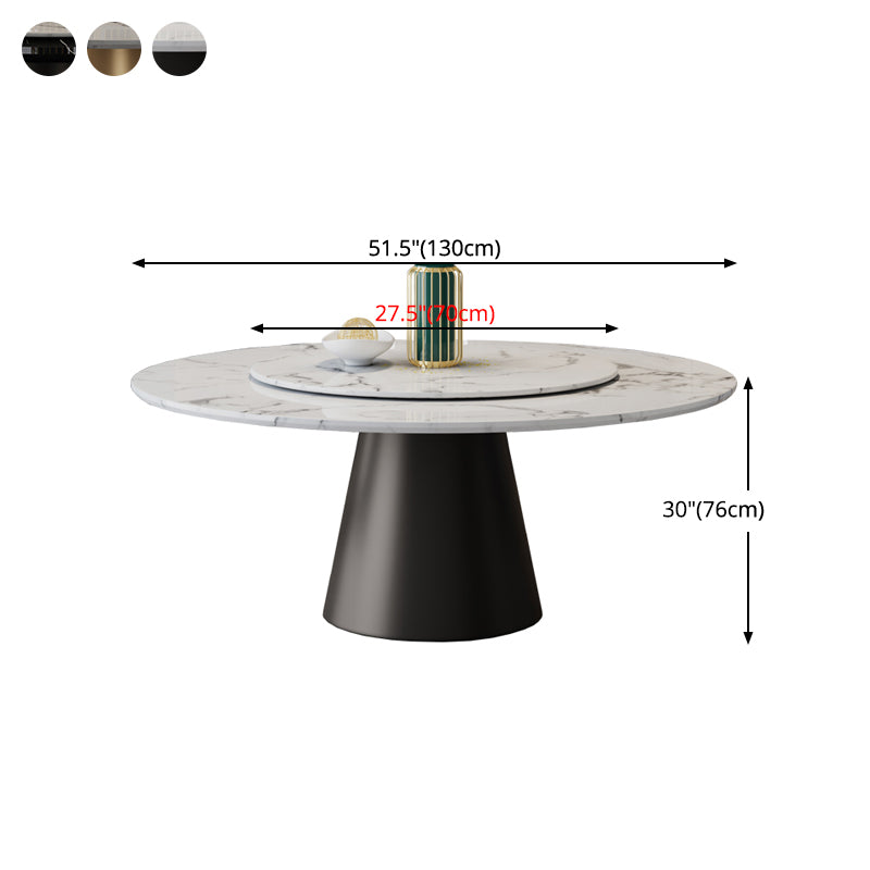 Round Pedestal Dining Site Table Contemporary Dinner Table with Turntable