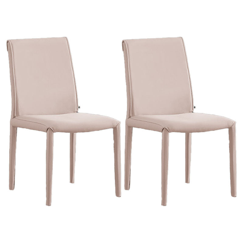 Silla lateral de cuero para el hogar, estilo diseñador, acabado mate, respaldo sólido, silla de comedor