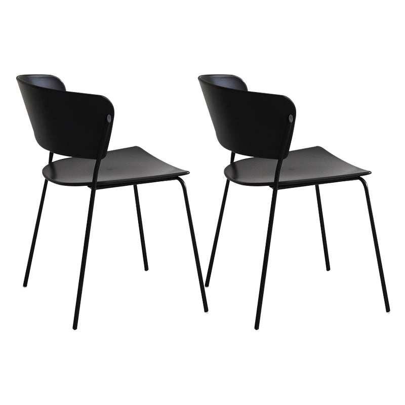 Silla lateral escandinava de plástico para interiores y exteriores, silla con respaldo abierto