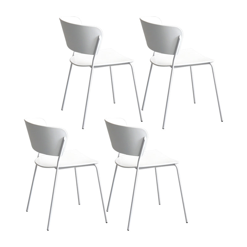 Silla lateral escandinava de plástico para interiores y exteriores, silla con respaldo abierto
