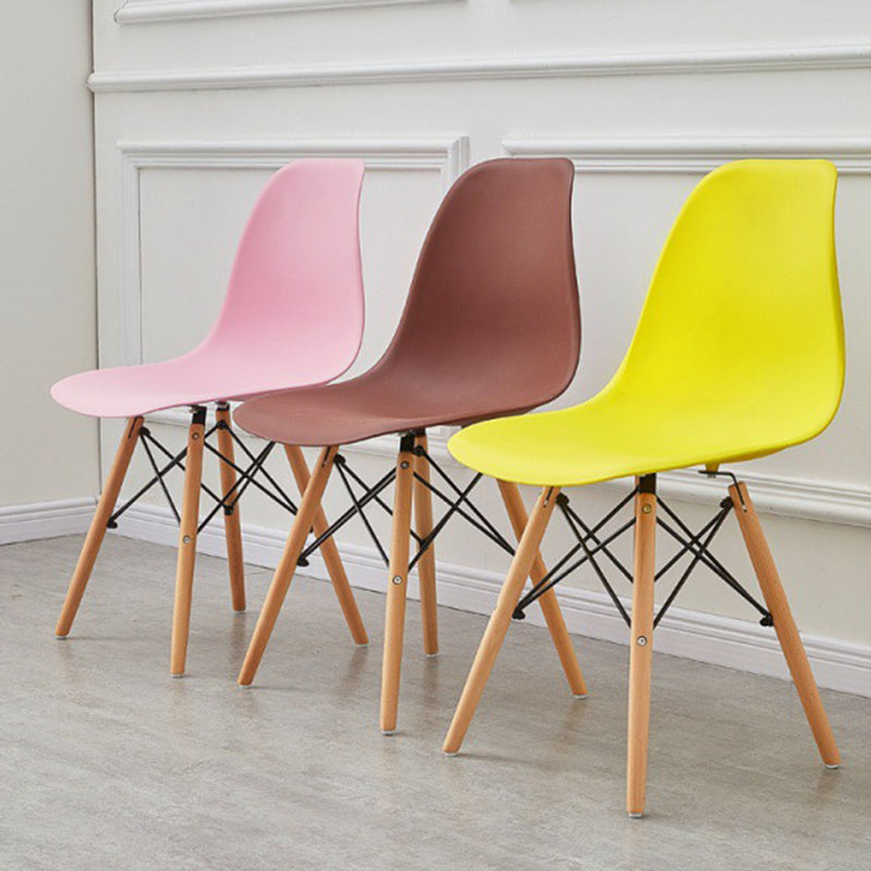 Wood Scandinavian Indoor-Outdoor Chair Solid Back Side Chair