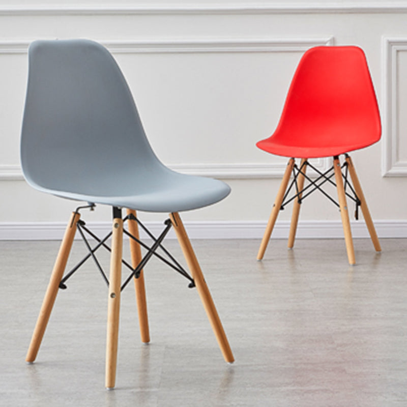 Wood Scandinavian Indoor-Outdoor Chair Solid Back Side Chair