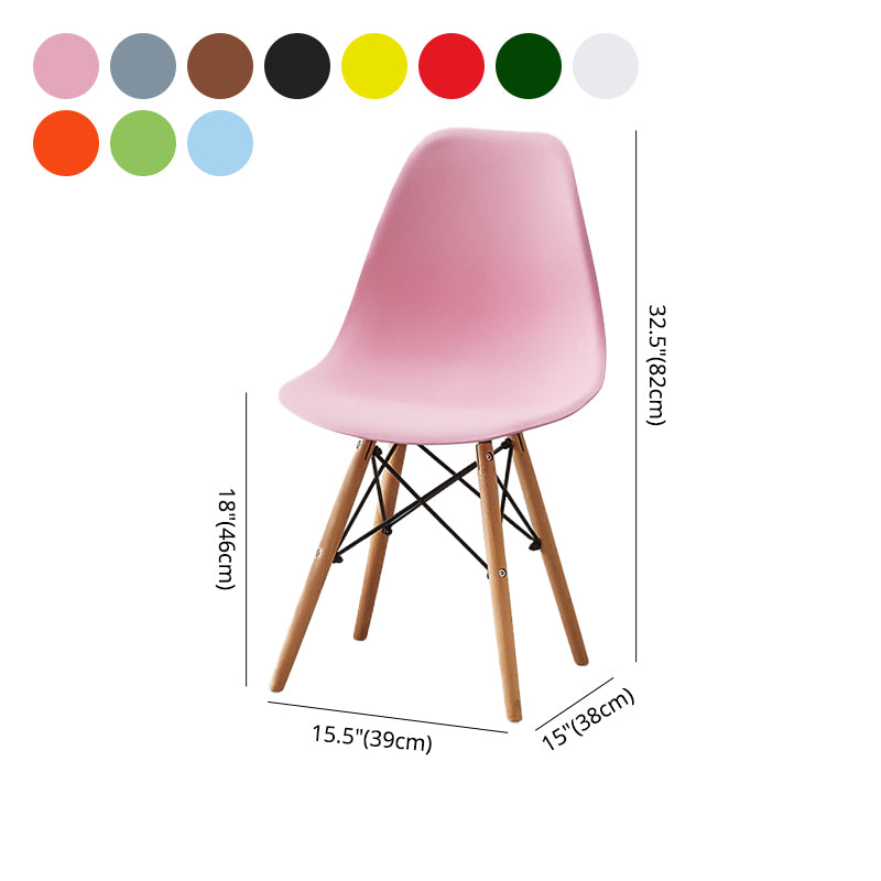 Wood Scandinavian Indoor-Outdoor Chair Solid Back Side Chair