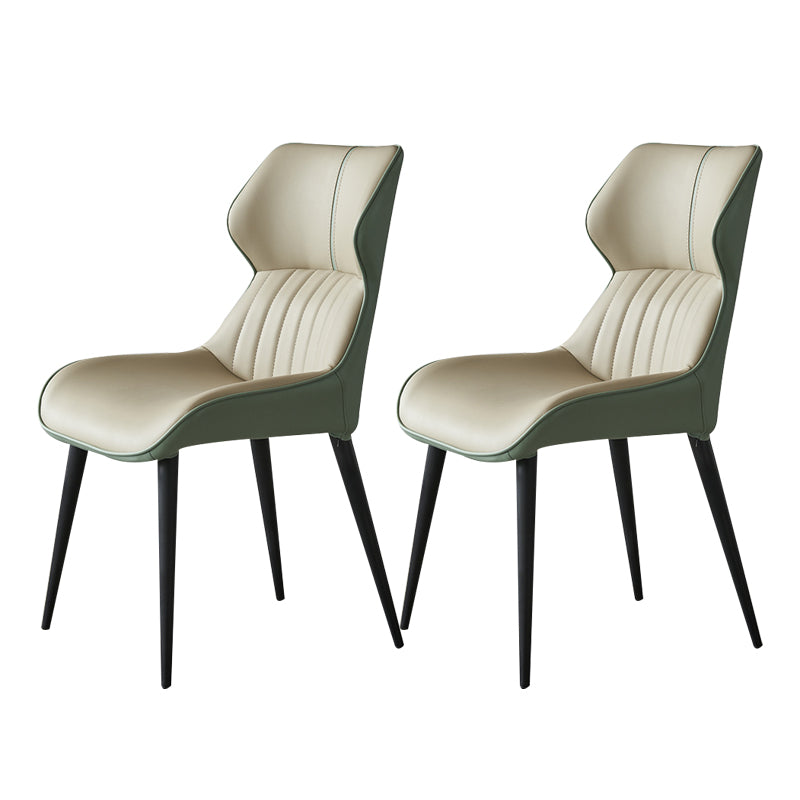 Sillas de comedor contemporáneas Sillón Parsons curvo de cuero para Brasserie