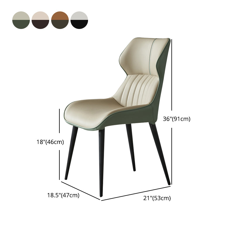 Sillas de comedor contemporáneas Sillón Parsons curvo de cuero para Brasserie