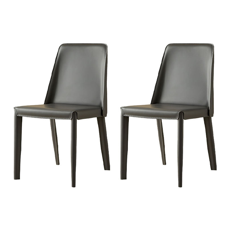 Silla de cuero moderna del comedor Silla sin brazos del metal para el uso del restaurante