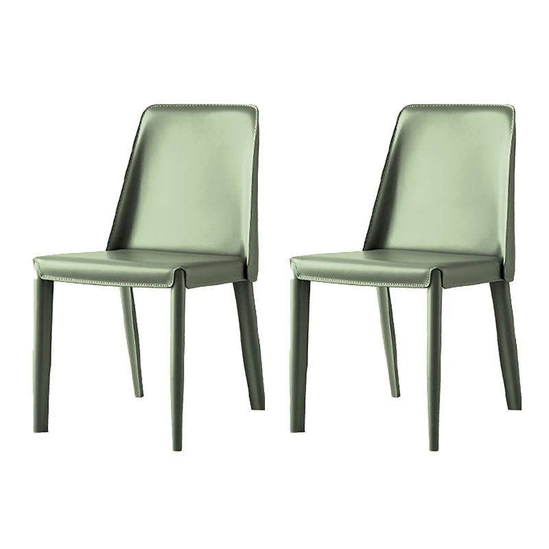 Silla de cuero moderna del comedor Silla sin brazos del metal para el uso del restaurante