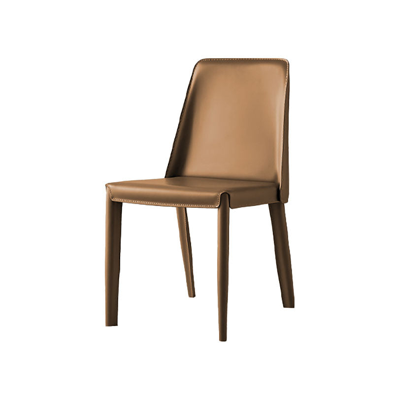 Silla de cuero moderna del comedor Silla sin brazos del metal para el uso del restaurante