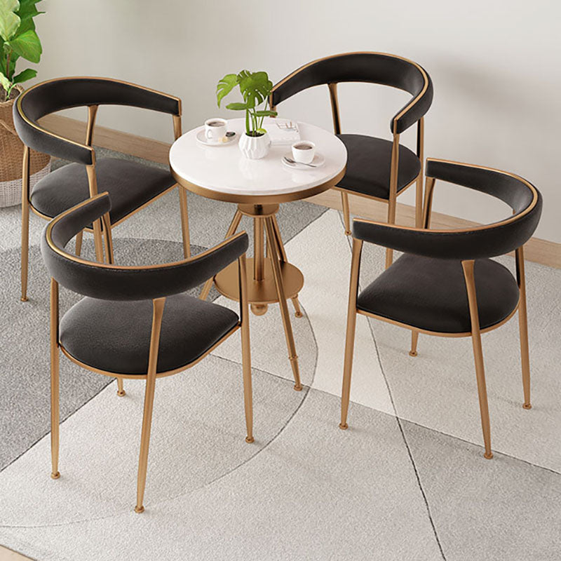 El comedor del terciopelo de Glam preside el metal que cena las sillas del brazo lateral para el uso del restaurante
