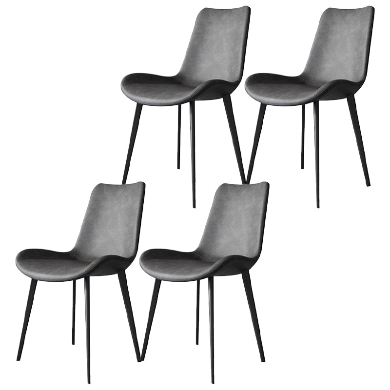 Sillas de comedor de metal contemporáneas que cenan sillas laterales sin brazos para la cocina