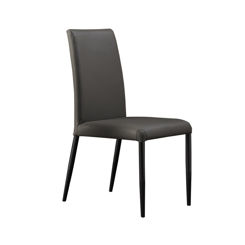 Sillas laterales de comedor con respaldo sólido de diseño industrial, sillas de comedor de piel sintética