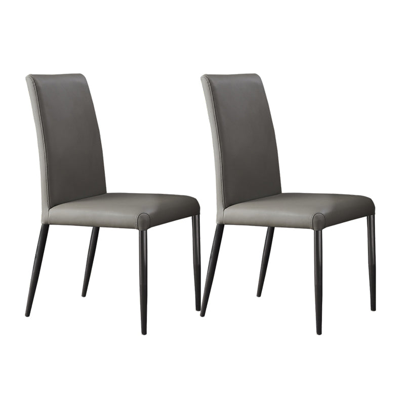 Sillas laterales de comedor con respaldo sólido de diseño industrial, sillas de comedor de piel sintética