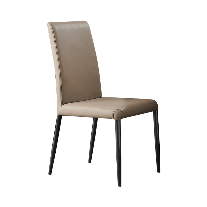 Sillas laterales de comedor con respaldo sólido de diseño industrial, sillas de comedor de piel sintética
