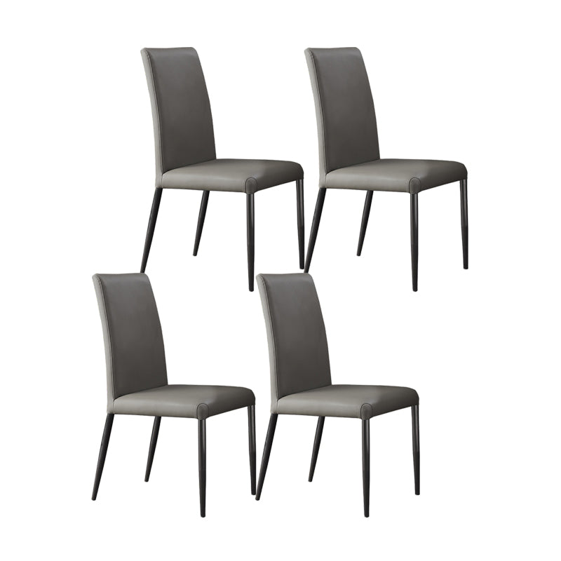 Sillas laterales de comedor con respaldo sólido de diseño industrial, sillas de comedor de piel sintética