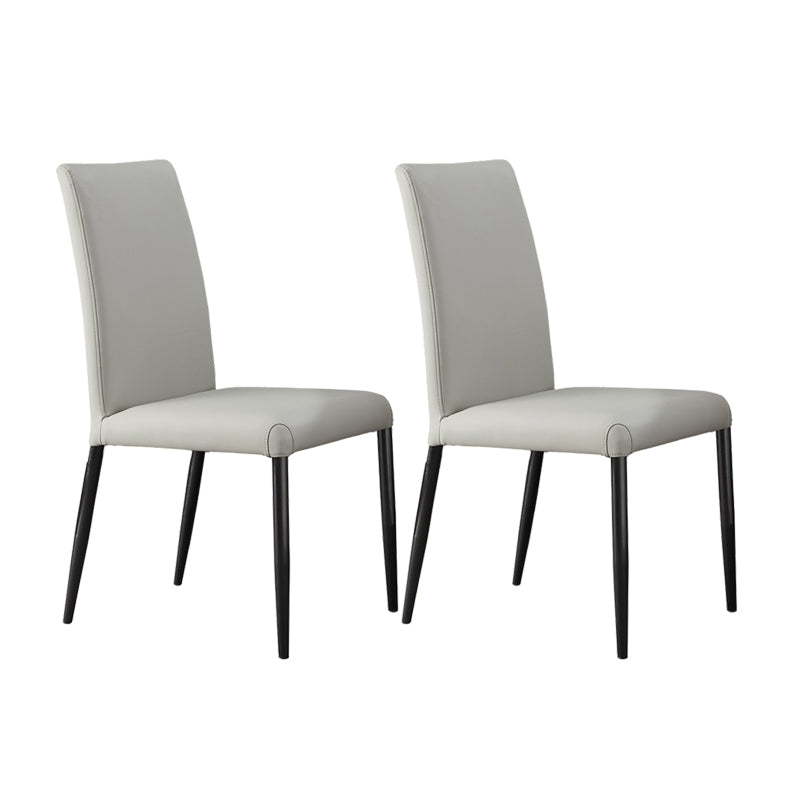 Sillas laterales de comedor con respaldo sólido de diseño industrial, sillas de comedor de piel sintética