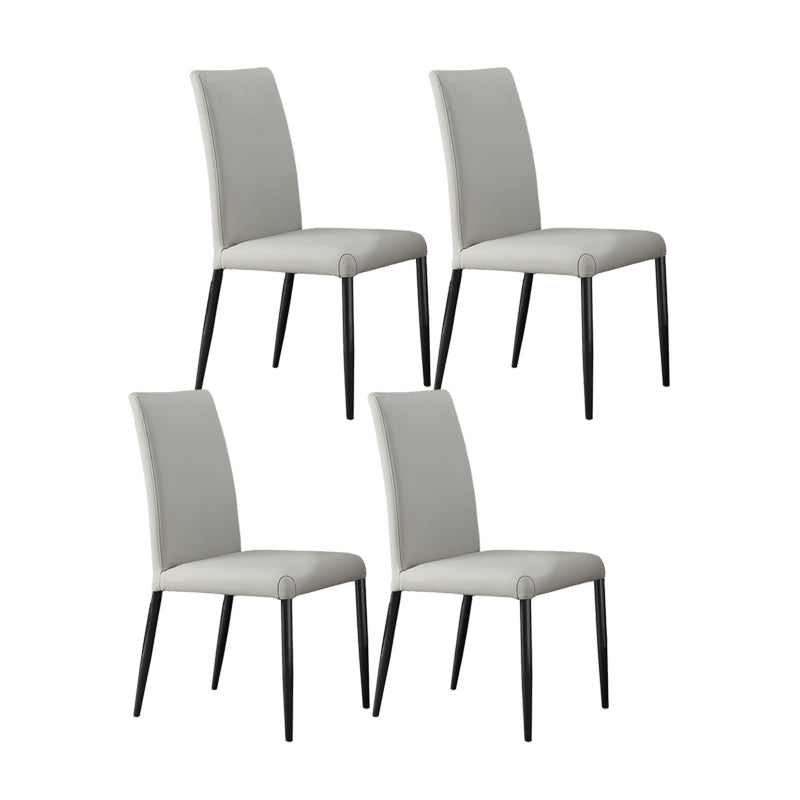 Sillas laterales de comedor con respaldo sólido de diseño industrial, sillas de comedor de piel sintética
